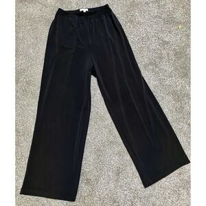 Tilley Women's Pants Size S Small Crop Wide Leg Black Pull On‎ Stretch